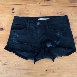 Flying monkey black distressed shorts